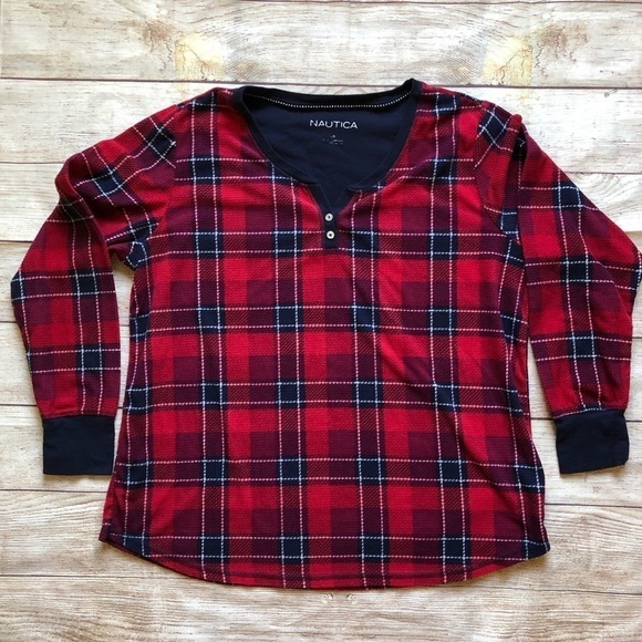 Nautica Plaid Sleep Shirt - Picture 1 of 4
